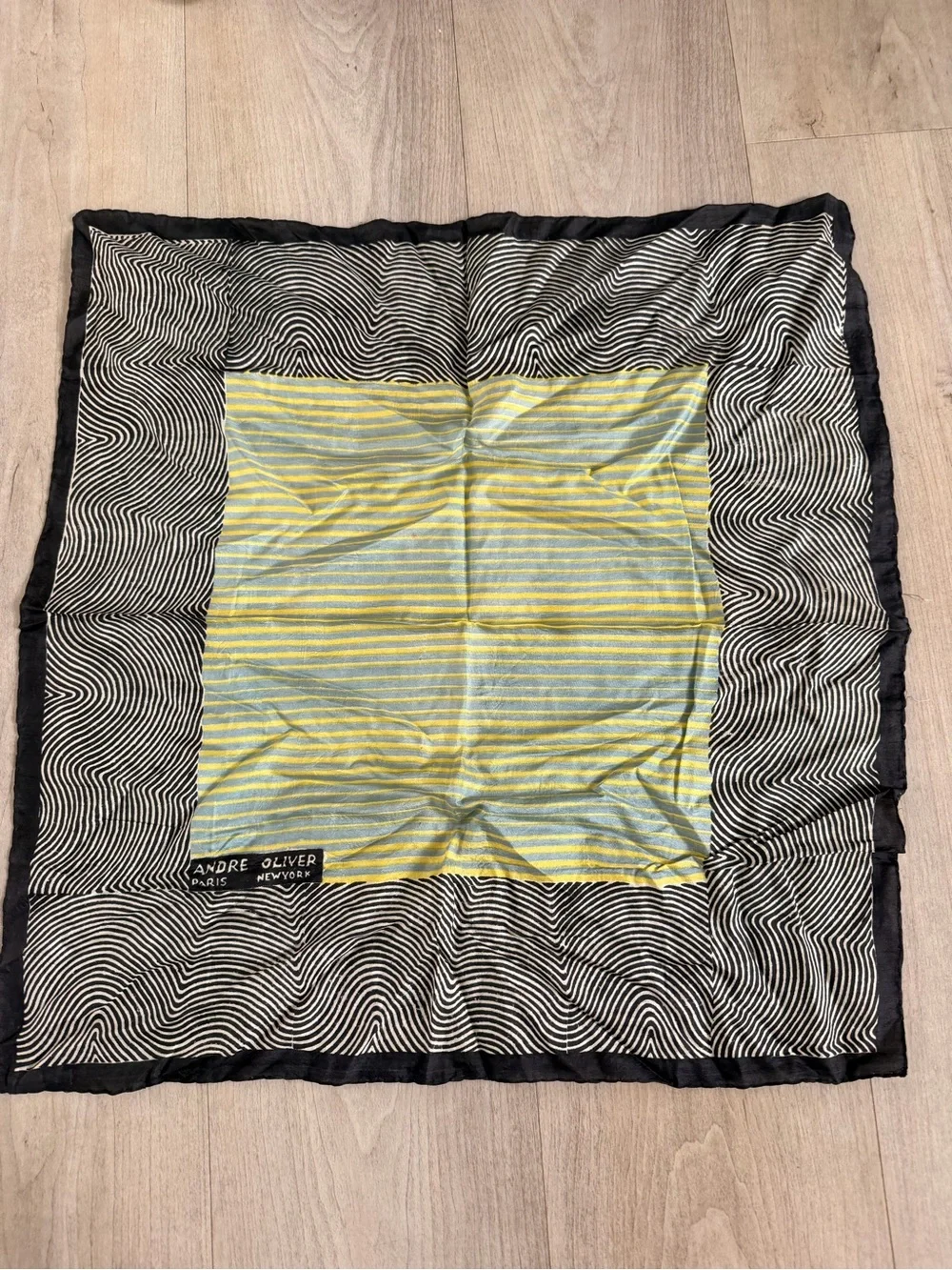 RARE ANDRE OLIVER VINTAGE pure silk scarf